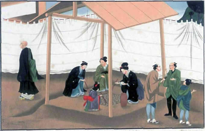 Collecting the ashes after the funeral